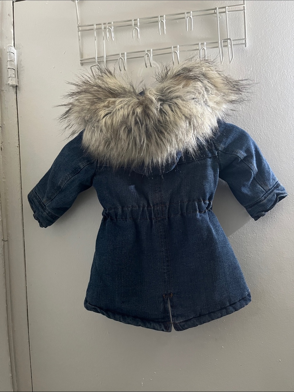 Urban Republic Toddler Blue Denim Hooded Jacket with Faux Fur Trim - Picture 4 of 9